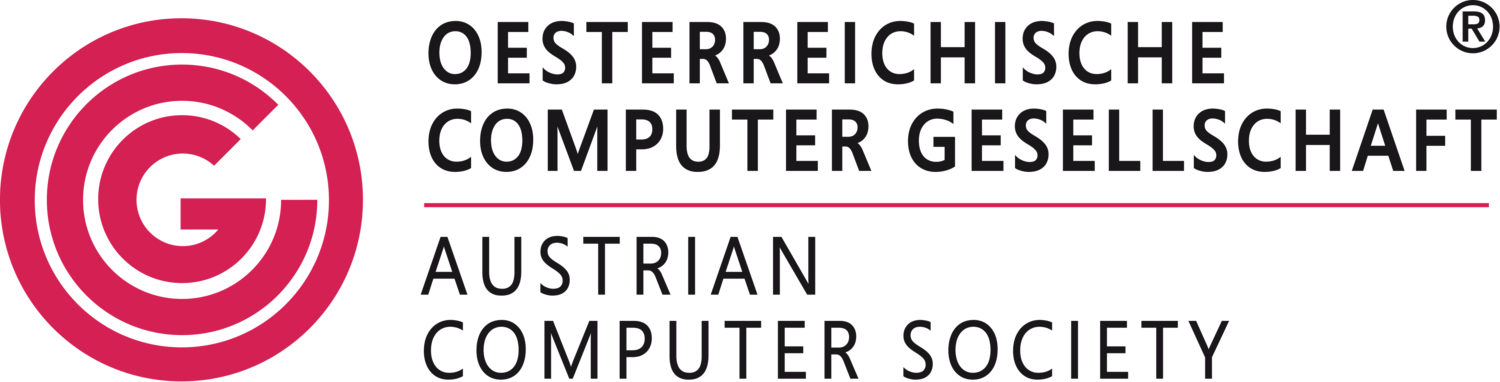 Logo der Österreichischen Computer Gesellschaft (OCG), die sich für die Förderung der Informationstechnologie in Wissenschaft, Wirtschaft und Gesellschaft einsetzt